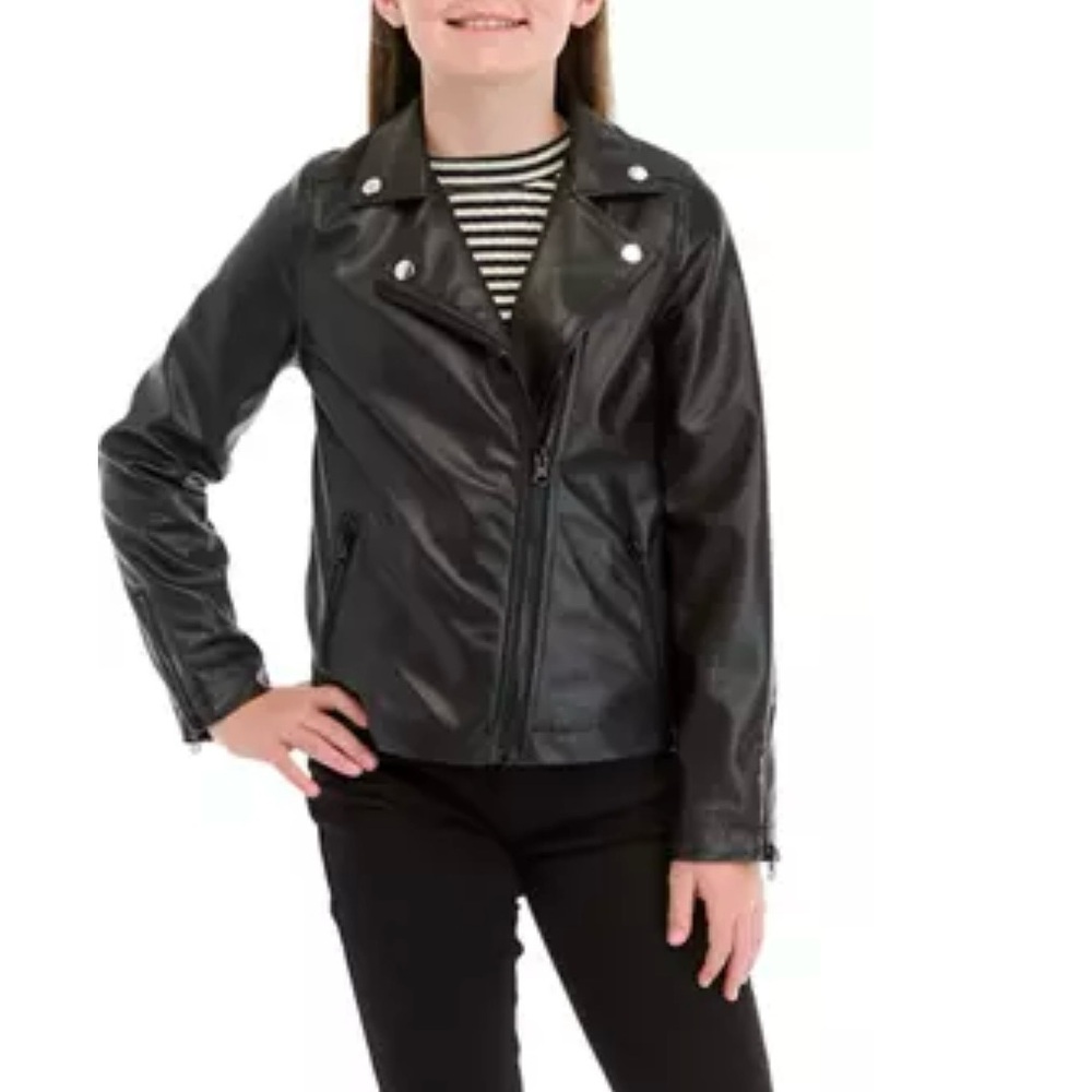 NWT Derek Heart Girls faux leather moto jacket size XL